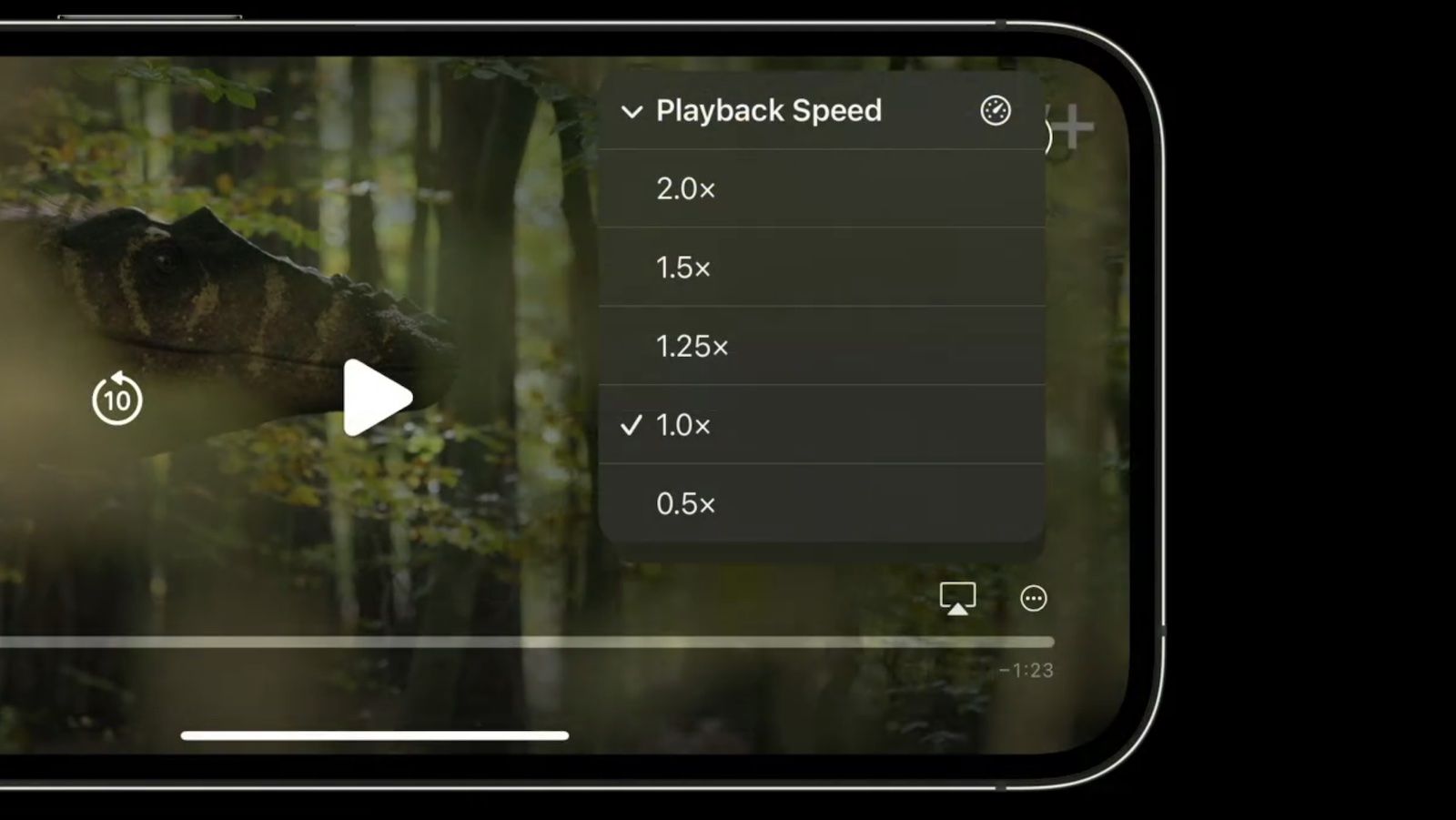 Видеоплеер в iOS 16 позволяет менять скорость воспроизведения видео в приложениях