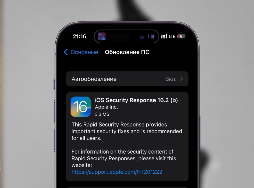 Вышел патч безопасности iOS 16.2 (b) для разработчиков