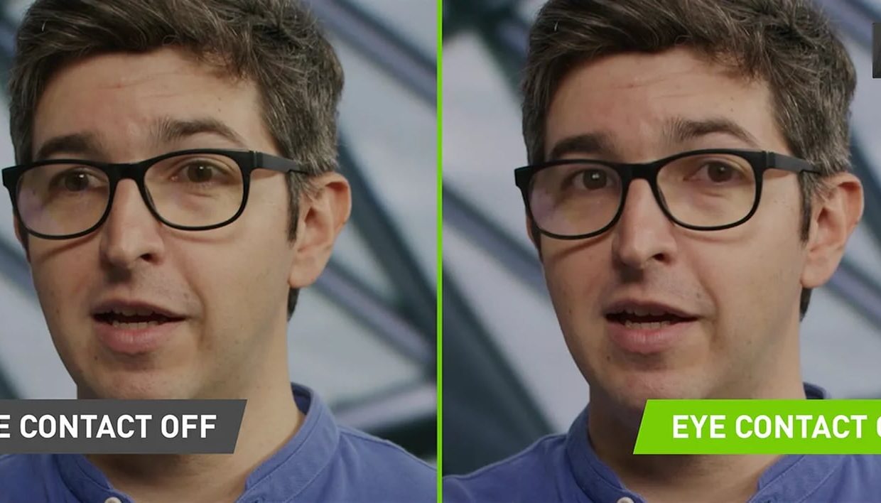 Приложение Nvidia Broadcast для стримеров научилось изменять взгляд с помощью дипфейка, чтобы глаза смотрели на зрителя