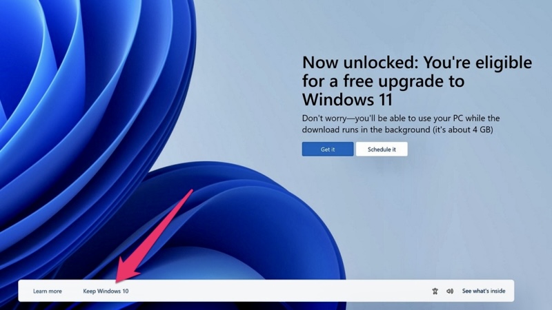 На рабочем столе пользователей Windows 10 появилась огромная реклама обновления до Windows 11. Закрыть сложно