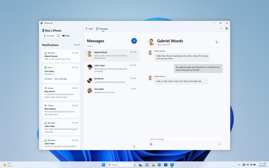 В Windows 11 теперь можно отправлять сообщения и принимать звонки с iPhone