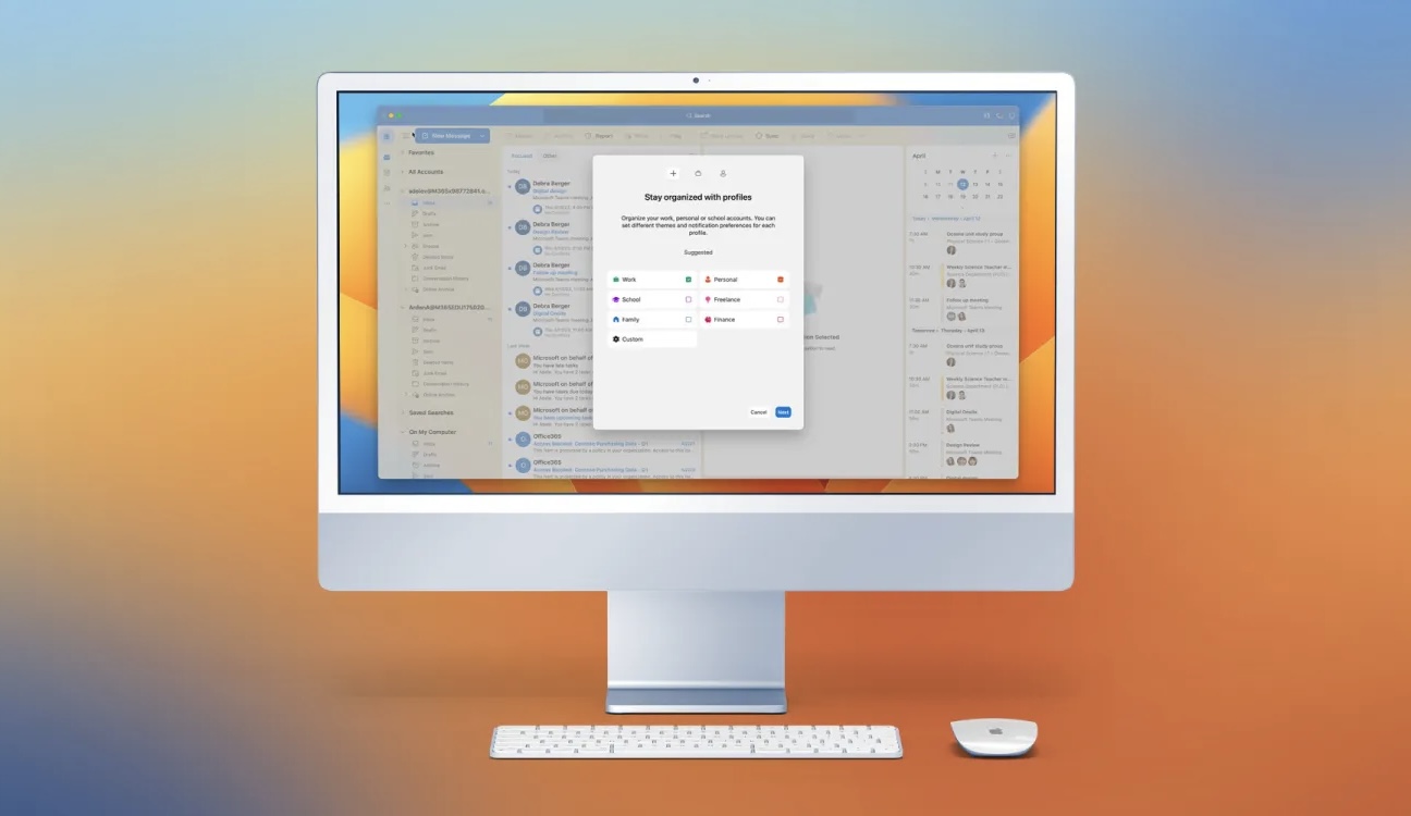 Outlook для Mac теперь позволяет переключаться между профилями с разными почтовыми адресами