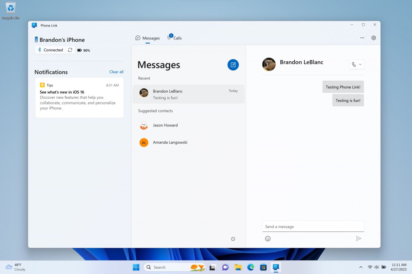 В Windows 11 стали доступны сообщения iMessage у всех пользователей