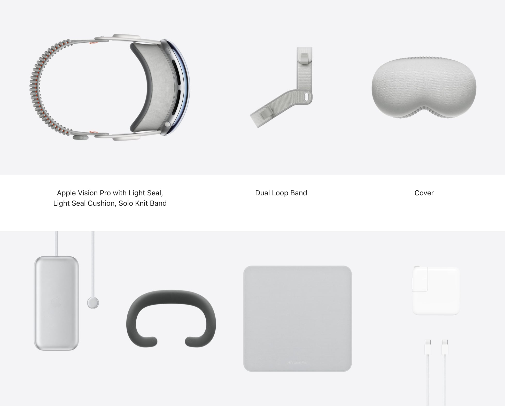 Что за аксессуары есть в комплекте шлема Apple Vision Pro. Например, уникальная тряпочка