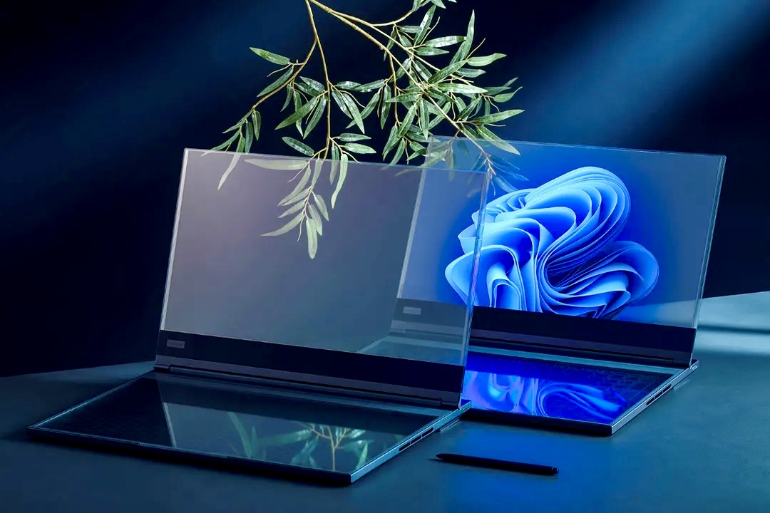 Lenovo готовит ноутбук с прозрачным экраном. Слит официальный рендер