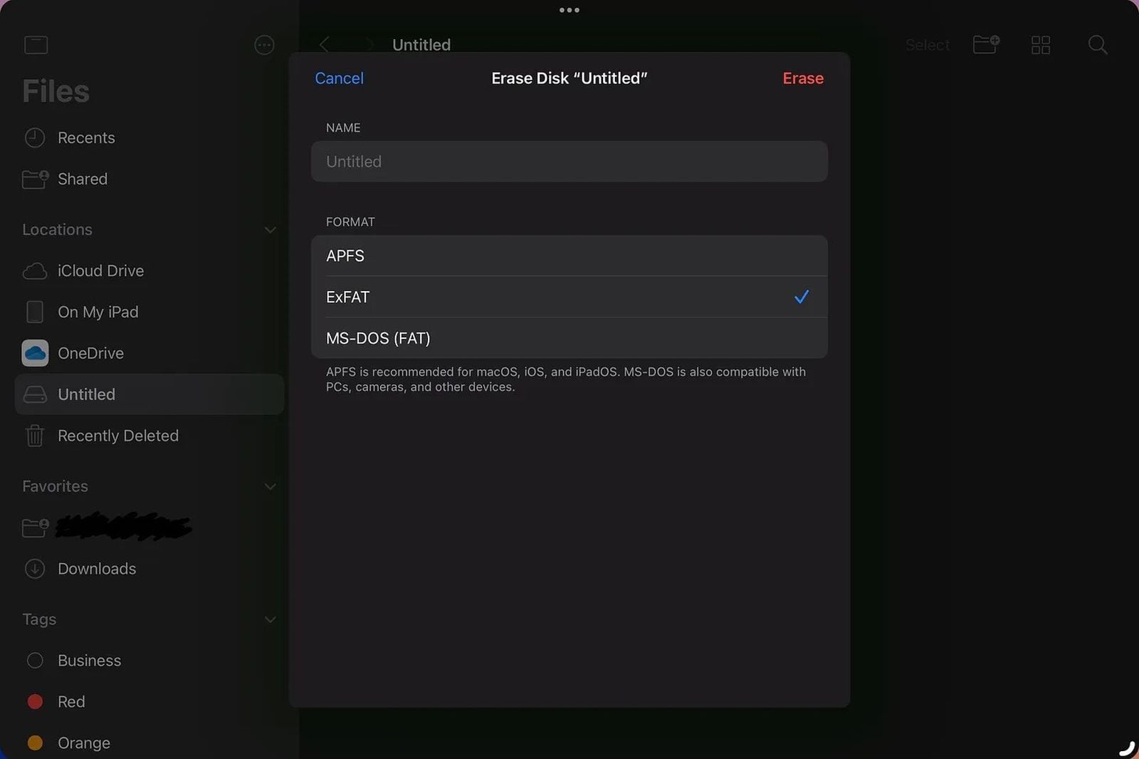В iPadOS 18 теперь можно форматировать внешние жесткие диски