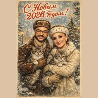 Новогодняя открытка в стиле СССР за минуту. Родственники в восторге