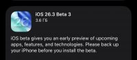 Вышла iOS 26.3 beta 3 для разработчиков