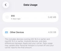 Screenshot iOS 26.4 теперь показывает, сколько трафика вы раздали через режим модема
