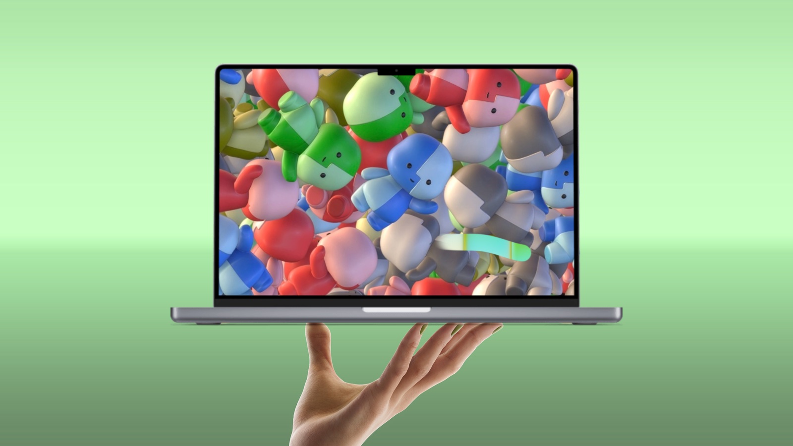 Скачайте обои с новым милым маскотом Apple. Это Lil Finder Guy, разрешение 5K