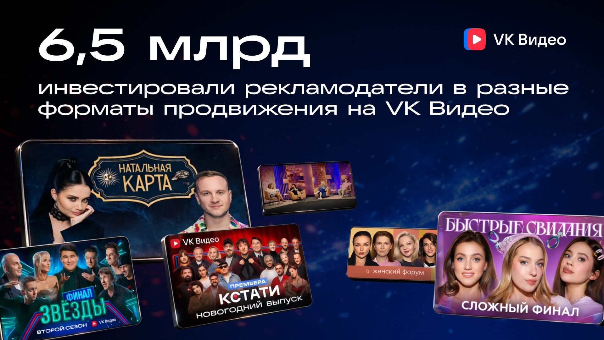 Бренды вложили 6,5 млрд в VK Видео. Главным форматом стали минутные интеграции